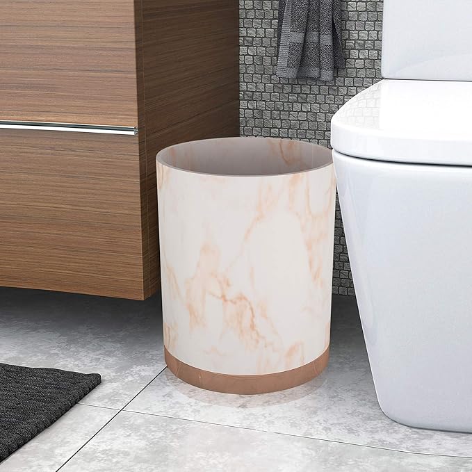nu-steel MST8CH Misty Copper Collection Wastebasket or Dustbin Perfect for Home &amp Bathroom Accessories Resin and Metal