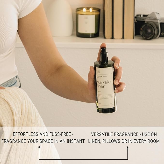 Craft &amp Kin Sundried Linen Room Spray for Bedding 6.76 oz Pillow Spray Long-Lasting Room Freshener Soothing Aroma Mist for Home &amp Washroom