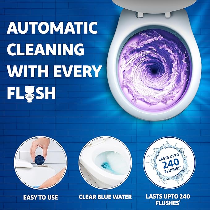Harpic 100 gm - Lavender Flushmatic In-Cistern Toilet Cleaner Blocks | Toilet Flush Cleaner Balls