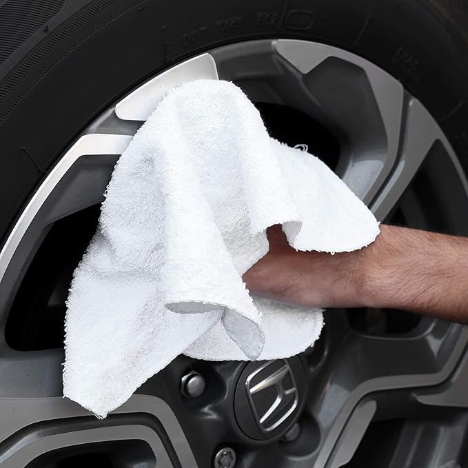 Arkwright W11 Terry Cloth Towels for Cleaning - Soft Cotton Blend Washable Multi-Purpose Bar Mop Absorbent &amp Quick Dry Bag of Rags for Kitchen Auto Shop and Garage 10 lb White