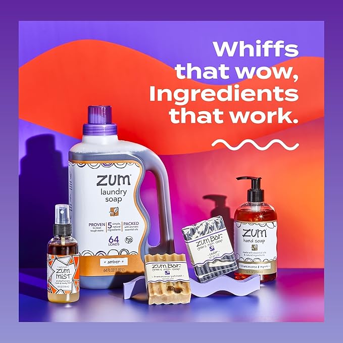 Zum by Indigo Wild All-Purpose Cleaner Combo (Pack of 2) - Natural Multipurpose Cleaners with Essential Oils Baking Soda &amp More - Frankincense &amp Myrrh &amp Sweet Orange 16 fl oz Each