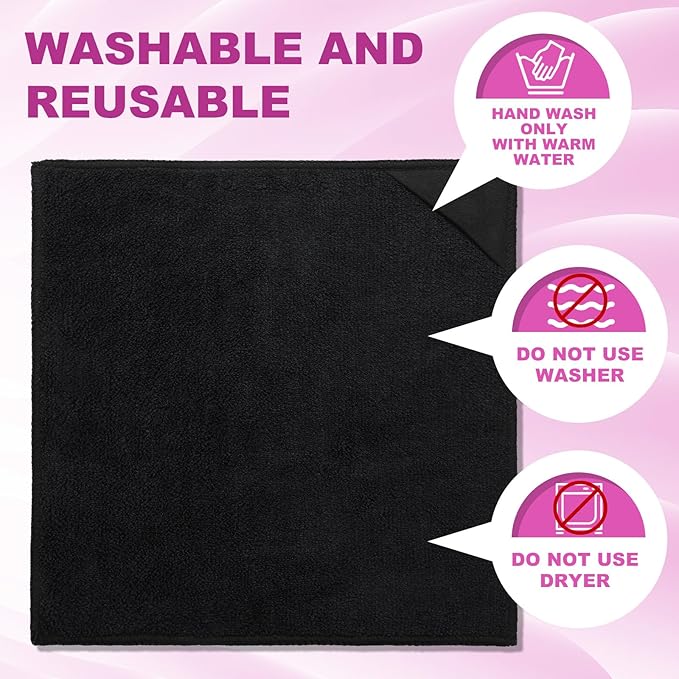 Tudomro 30 Pcs Magnetic Microfiber Cleaning Cloth Dry Erasers Bulk for Most Whiteboards Dry Erase Cloth Cleaner Reusable Home Office 10'' x 10''(Black)