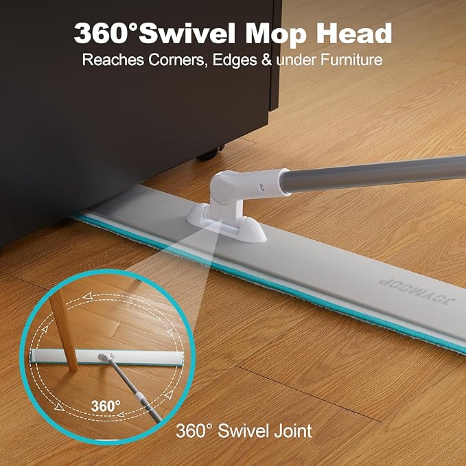 JOYMOOP 36 Inch Commercial Dust Mop for Hardwood Floors Heavy Duty Industrial Wet Dry Mops with Telescopic Handle Includes 5 Microfiber Mop Pads