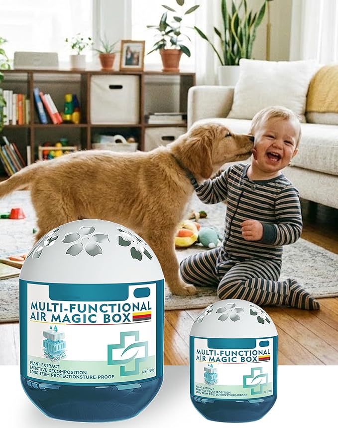 Indoor Air Purification Dust Removal Magic Box Bringing Health to the Family 120g Automatic Dust Collection Air Purifier Magic Box Plant Extract Long-Lasting Freshness for Pet Areas Home (3pcs)