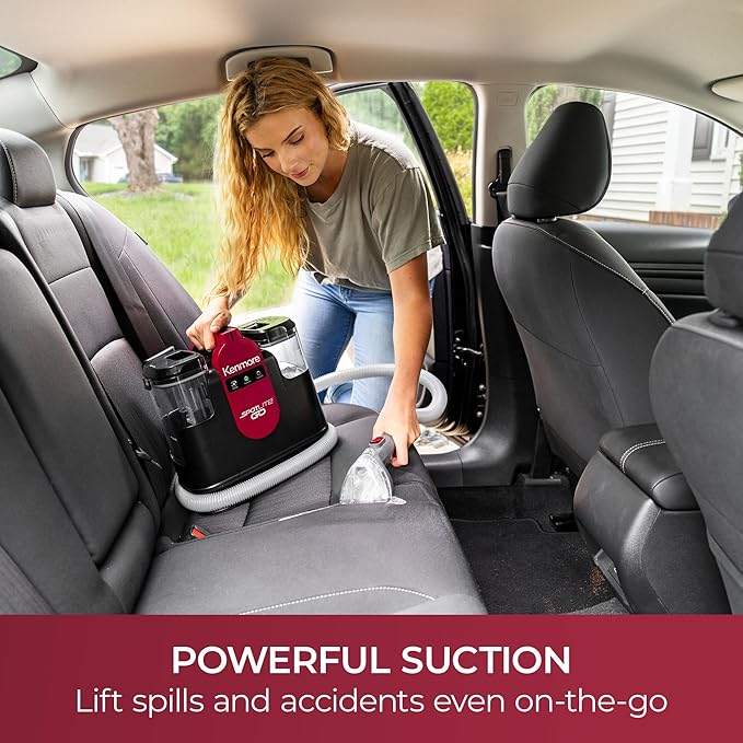 Kenmore KW1050 SpotLite™ Go Portable Heated Carpet &amp Upholstery Spot Cleaner 16Kpa Power Suction with Versatile Tools for Pets Area Rugs and Couches