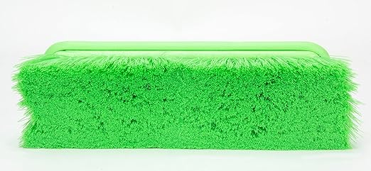 SPARTA Flo-Thru Heavy-Duty Deck Scrub Brush Nylon Bristled Boat and Floor Scrub Broom with Protective Bumper for Floors and Large Equipment Plastic 9.5 Inches Lime (Pack of 12)