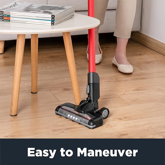 Eureka Cordless Vacuum Cleaner Vacuum Cleaner for Home Rechargeable Lightweight Stick Vacuum for Hardwood and Pet HairRose Red NEC101