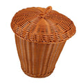 Happyyami Stylish Woven Storage Container Imitation Rattan Wastebasket Room Decor Multi-Purpose Basket