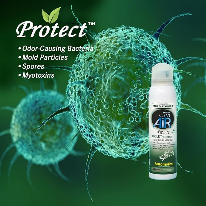 Protect™ Automotive Mold-Odor Treatment - Revitalize Your Car's Interior The Green Automotive Mold-Odor Treatment Solution. Say Goodbye to Unpleasant Odors (Spray &amp Fogger)