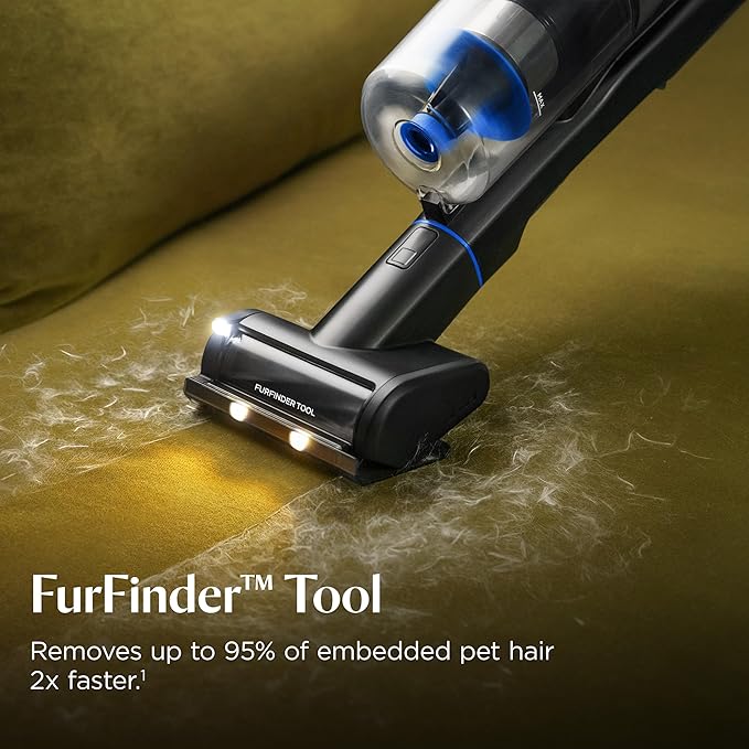 Bissell PowerClean FurFinder 200W Self-Standing Cordless Vacuum w/Tangle Free Brush Roll Strong Suction Removeable Battery Wall Mount Upholstery Tool &amp Bright Headlights