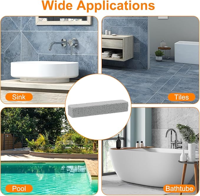 HARFINGTON 16pcs Natural Pumice Stone Toilet Bowl Cleaner Pumice Stone for Hard Water Marks Cleaning on Toilets Grills Tiles Grout Sinks Bathtubs Pools Gray