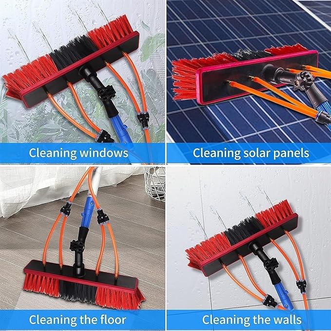 Water Fed Pole Kit Solar Panel Cleaning Brush Adjustable Window Cleaning Pole 180° Rotatable Brush Head Telescopic Cleaning Brush for high Windows Cleaning (Color : 50cm Brush Head Size