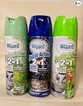 Wizard Double Action Smoke Odor Neutralizer &amp Air Freshener Eliminates Smoke Smell &amp Odors Freshens Air Long-Lasting Scent 3-Pack of 12oz Sprays lavender