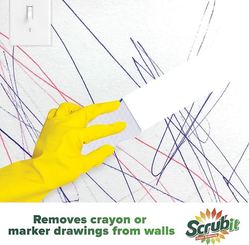 (25 Pack) Extra Durable Eraser Sponge by SCRUBIT - Kitchen Bathroom Floor &amp Wall Cleaner -Melamine Magic Cleaning Sponges - Extra Thick Erasers Best Cleaning Supplies for The Toughest Stains &a