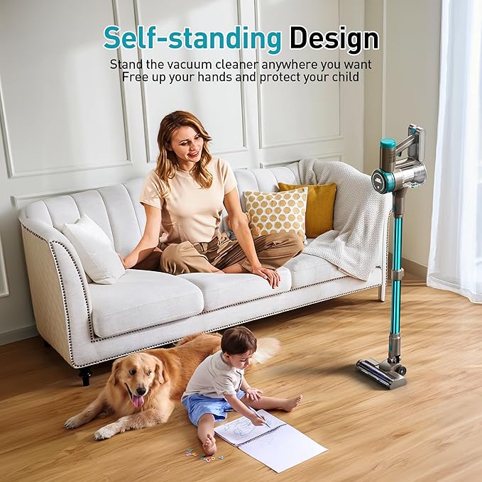 Cordless Stick Vacuum 38KPa 400W for Home Pet Hair Car Hardwood Floor