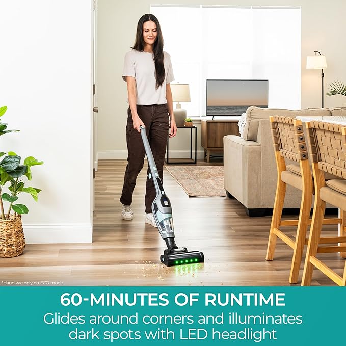 Kenmore 200 Series DS2010 Cordless Stick Vacuum Lightweight Cleaner 2-Speed Power Suction LED Headlight 2-in-1 Handheld for Hardwood Floor Carpet &amp Pet Hair