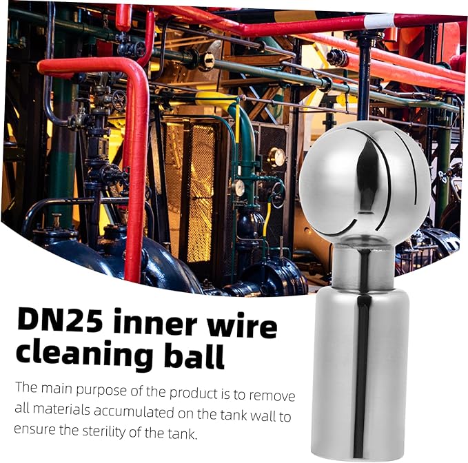 Stainless Degree Cleaning Ball 1pc Stainless Steel Spray Ball to Rotate Dual Card Ball Stainless Steel Cleaning