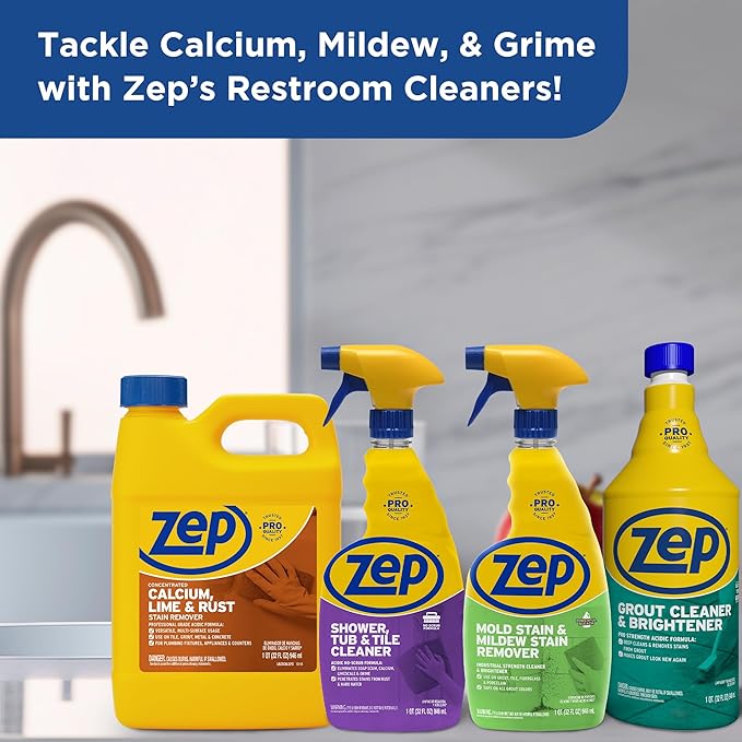 Zep Concentrated Calcium Lime and Rust Remover - 32 oz (Case of 12) - ZUCAL32 - Your Solution to Stubborn Calcium Lime and Rust Stain Removal with Ease