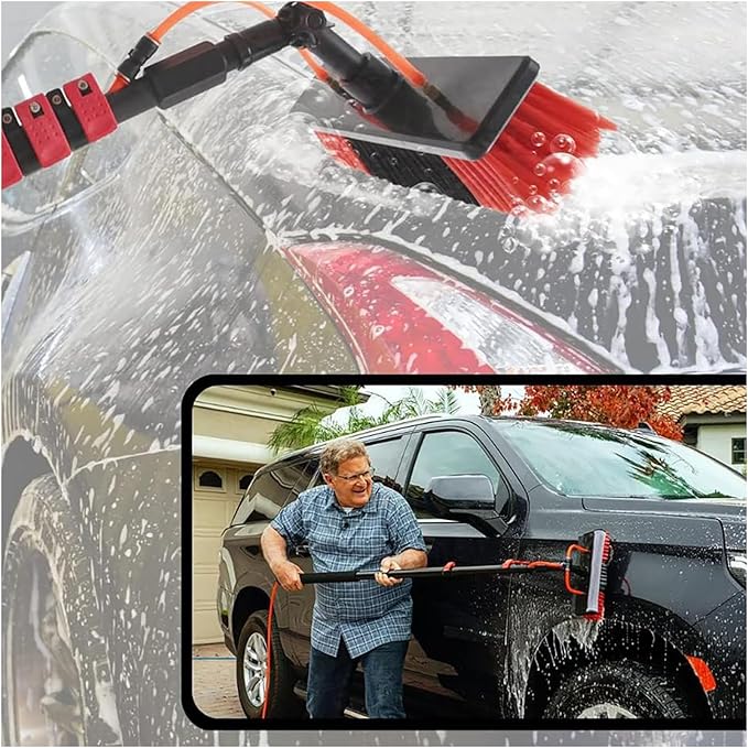 3.6-6m Water Feed Pole Kit and Window Cleaner for Outdoor Window Glass Cleaning System Photovoltaic Solar Panels Washing Equipment Tool Solution 35/55cm Brush Head (G