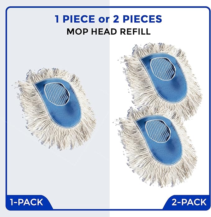 Nine Forty Heavy Duty Industrial-Strength Cotton Wedge Dust Mop Head - Home &amp Commercial Hardwood Floor Cleaning - Designed for High-Performance Janitorial &amp Housekeeping Tasks