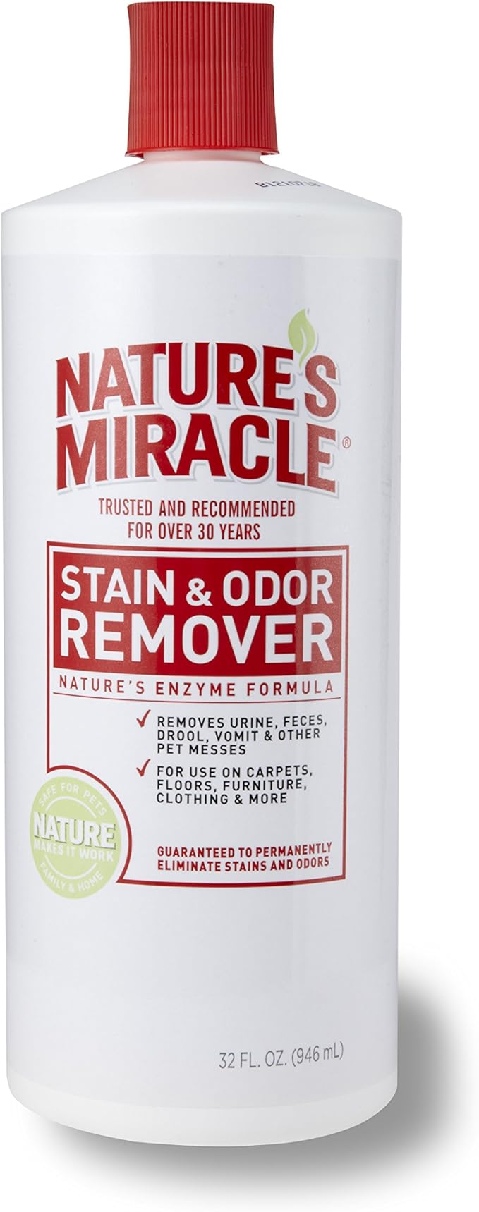 Nature's Miracle Stain &amp Odor Remover 32-Ounce Pour Bottle (5125)