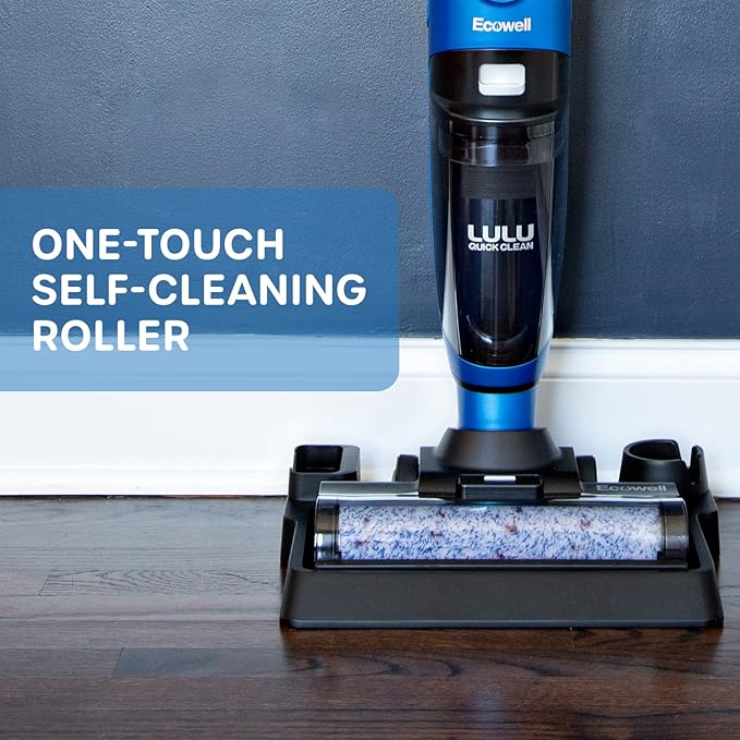 Ecowell Cordless Wet Dry Vacuum Cleaner Multi-Surface for Hard Floors and Area Rug Voice Prompt LULU Quick Clean P04 Blue