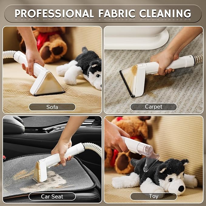 Airthereal Portable Upholstery Spot Cleaner Instant Heating Carpet Cleaner Machine Shampooer Machine with Self-Cleaning 14 Kpa Stain Remover Deep Cleaner for Pets Stairs Car Seat and Couch