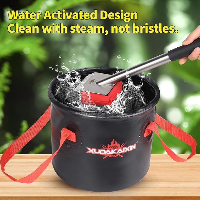 Grill Brush Bristle Free(Only Replaceable Cleaning Head No Grill Brush)-Red