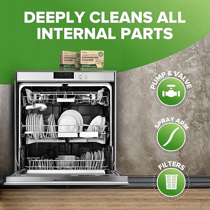 Renuv® Dishwasher Cleaner + Garbage Disposal Cleaner - Heavy Duty Kitchen Appliance Deep Cleaning Descaling and Deodorizing (12 Tablets of each)