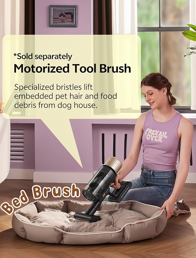 Ultenic Cordless Vacuum Cleaner 600W 60KPA 65mins Vacuum Cleaners for Home Cordless Stick Vacuum with Green Light Self-Standing &amp 180° Lay-Flat Anti-Tangled Brush for Floor/Carpet/Pet Hair