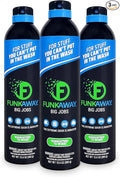 FunkAway Big Jobs Aerosol Spray 13.5 oz. 3 Pack Extreme Odor Eliminator Spray Ideal for Shoe Smells Pet Odors and Large Stuff that Won't Fit in the Wash Attacks Musty Odors at the Source