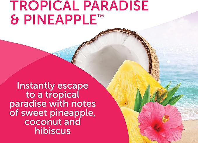 Bright Air 14 oz. Super Odor Eliminator For Medium-Size Spaces Tropical Paradise &amp Pineapple Scent Case of 6 Air Freshener Natural Essential Oils Lasts Up to 90 Days Each