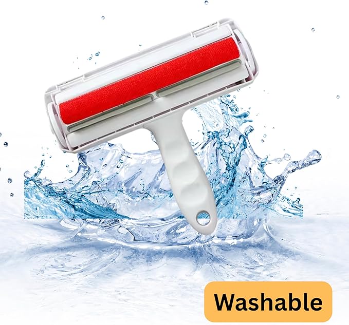 Pet Hair Remover Roller – Reusable Lint Roller for Dog &amp Cat Hair with Self-Cleaning Base – White