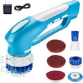 RICHOOSE Cordless Electric Spin Scrubber with 6 Brush Heads &amp 2 Rechargeable Batteries Power Scrubber for Shower Tile Grout Tub Bathroom Cleaning IPX7 Waterproof Handheld Scrubber
