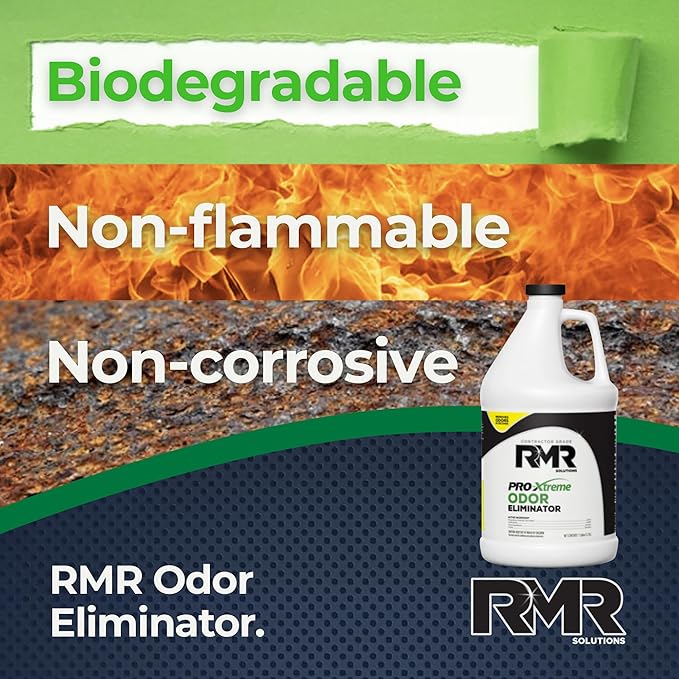 RMR PRO-Xtreme Odor Eliminator Commercial-Strength Formula Naturally Destroys Odors Organic Solution Tackles The Worst Odors No Masking or Cover-Up Fragrances Safe and Easy to Use 1 Gallon