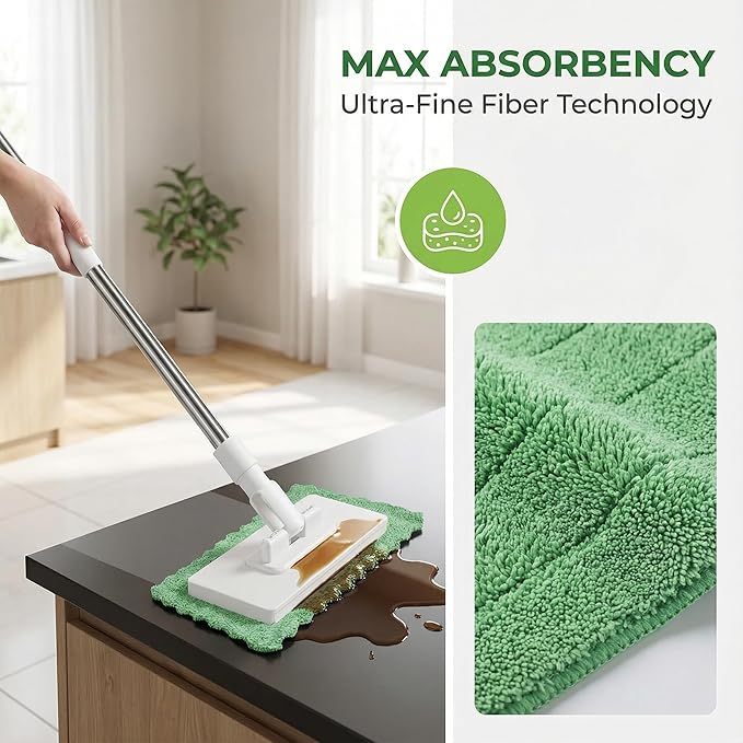 Cloth Changing mini mop Lazy mop Disposable dust mop with Reusable Cloth Automatic Cloth Clip and no-wash mops Multi-Surface mops for Walls Doors and Windows