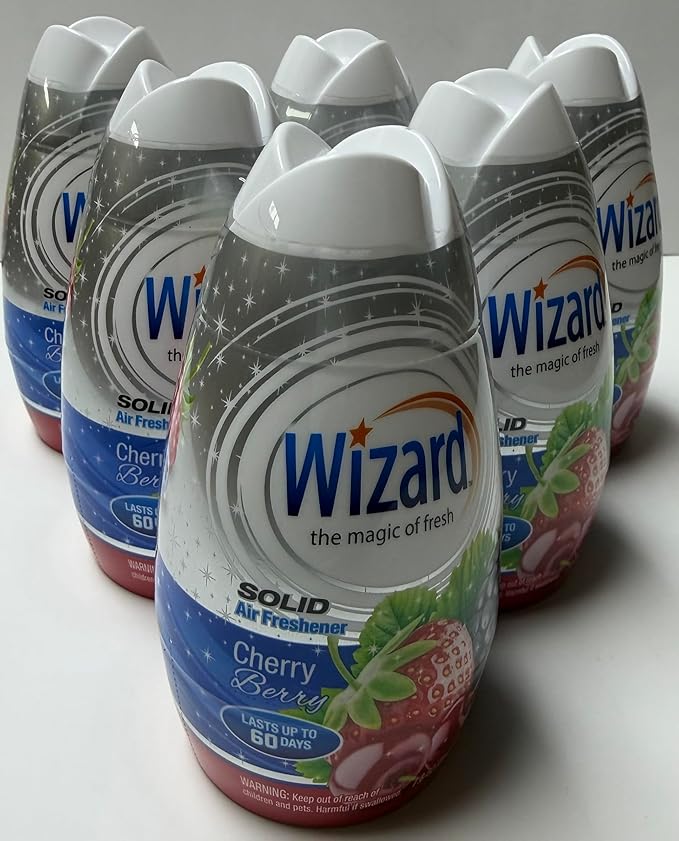 Wizard The Magic of Fresh gel Air Freshener solid air freshener 7.8 oz Cherry berry (Pack of 12)