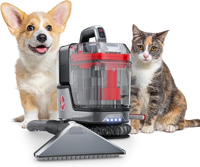 Hoover ONEPWR CleanSlate Cordless Portable Carpet + Upholstery Spot Cleaner Machine Powerful Suction Versatile Tools Car and Auto Detailer Pair with Hoover Spot &amp Upholstery Cleaner Solution