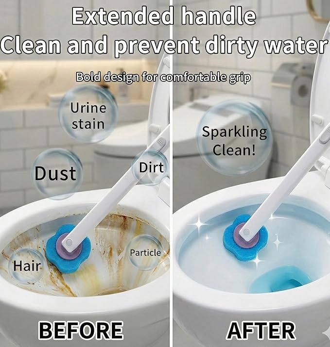 VEXELL Disposable Toilet Cleaning System with 49 Replacement headbrushes