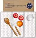 Magnetic Dish Drying Mat - 3 Pack | Ultra-Absorbent Diatomaceous Earth | Fast-Drying Stackable with Magnets | Heat-Resistant Eco-Friendly Ideal for Kitchen Countertops | 19.8 x 15.2 x 0.47