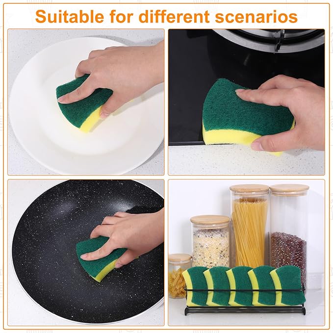 200 Pcs Individually Wrapped SpongesUncompressed Non Scratch Scrouing Sponges for Household Cleaning Dishes Kitchen Airbnb Apartment Car Bike