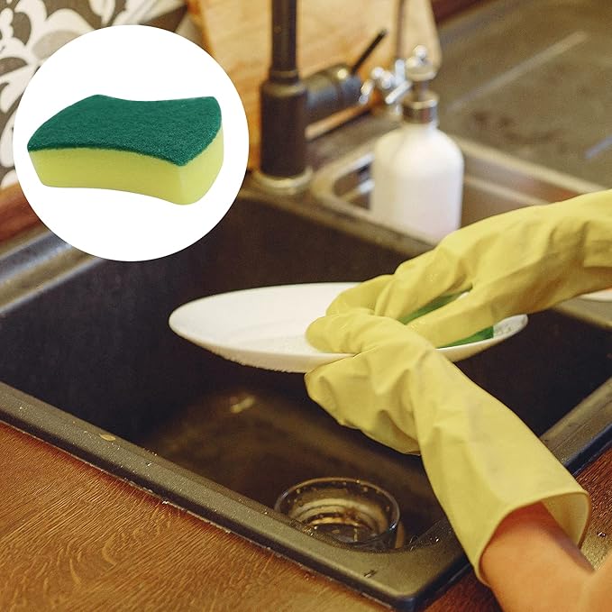 Sponge Individually Wrapped24 PCS Dishwashing Sponge Scouring Pad Kitchen Dishcloth Suitable for Travel Apartments (Style 2)