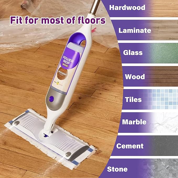 Funtin Power Mop Pads for Swiffer PowerMop Unscented Disposable Mop Refills Thickened Multi-Surface Replacement Mopping Pad Dry &amp Wet Use for Floor Cleaning (40 Packs)