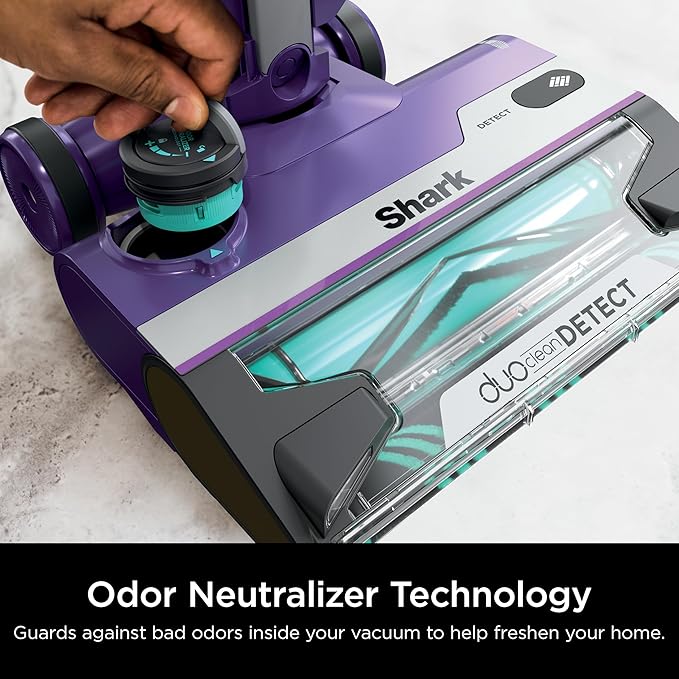 Shark POWERDETECT Ultra-Light Corded Stick Vacuum with DuoClean Technology Self-Cleaning Brushroll for No Hair Wrap Anti-Allergen Complete Seal and Odor Neutralizer Technology HZ4002