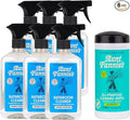 Aunt Fannie's Bundle: Bathroom Cleaner Spray 6 Pack + Vinegar Cleaning Wipes 35 Count Eucalyptus