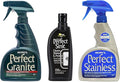 HOPE'S Perfect Stainless Perfect Granite and Perfect Sink Cleaner Bundle Streak Free Polishing Kitchen Cleaners Removes Stains Restores and Repels Water 3 Pack