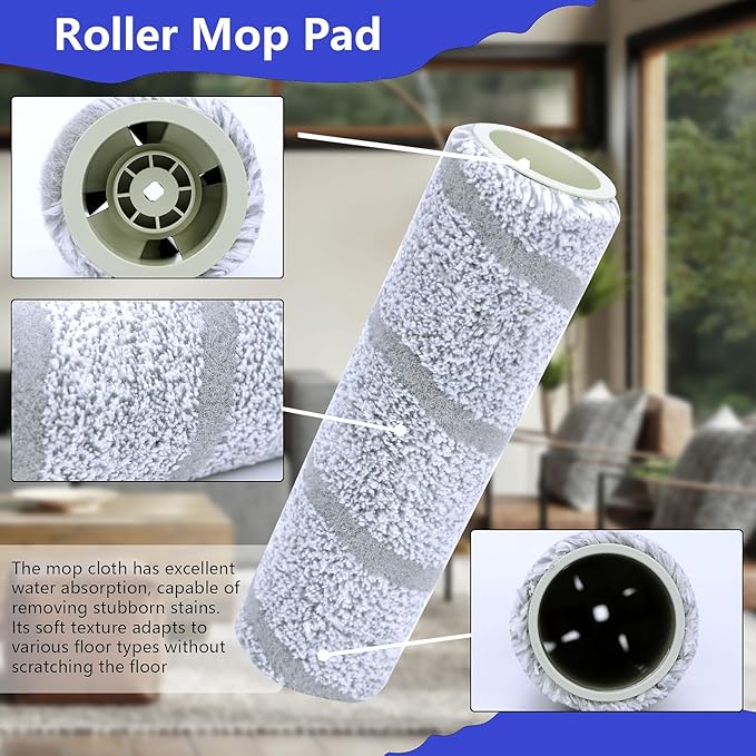 Replacement Parts Accessories Compatible with ECOVACS DEEBOT X11 OmniCyclone Robot Vacuum (2 Roller Brushes + 6 Mopping Cloths + 6 Filters + 6 Side Brushes)(X11 OmniCyclone Kits)