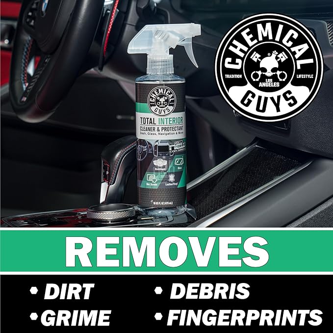 Chemical Guys SPI23416 Total Interior Cleaner and Protectant New Car Smell (Safe for Cars Trucks SUVs Jeeps RVs &amp More) 16 fl oz (Pack of 2)