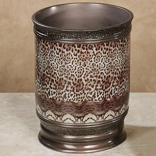 Touch of Class Mombasa Safari Animal Print Wastebasket Multi Warm Wastebasket