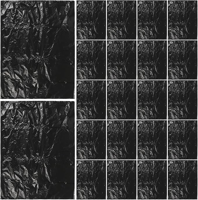 25pcs Black Plastic Trash Bags 80x100cm Thickened 2.5mil Kitchen Garbage Bags for Home Bathroom Wastebasket Liners